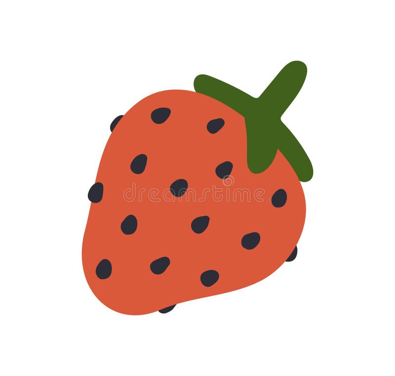 Fragole di bacca di rosso di orzo fresco con semi e foglie. icona di frutta dolce matura. vitamina naturale organica per alimenti illustrazione vettoriale