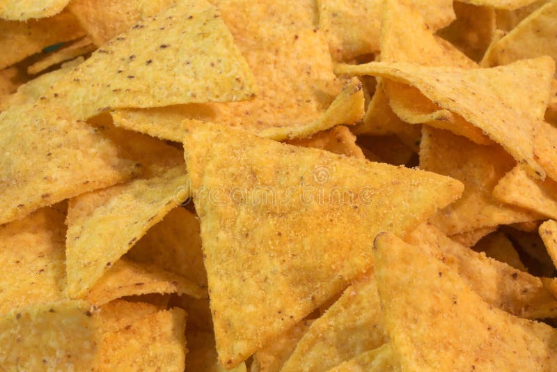 Yellow Tortilla Chips Made with Corn Vegetables Oils Salt in Tri Stock