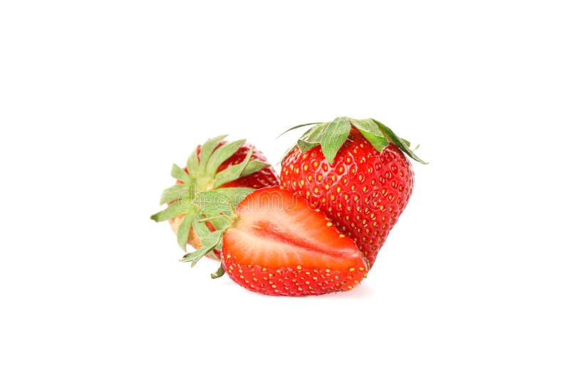 Fraises d'isolement sur le fond blanc Fruits de bonbon ? ?t? photos libres de droits Fraises d'isolement sur le fond blanc Fruits de bonbon ? ?t? photos libres de droits