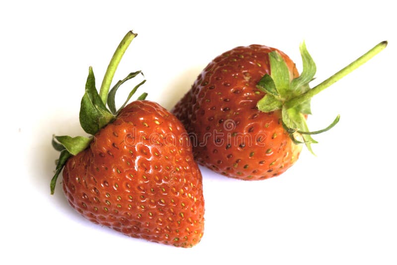 Red strawberries on white background in thailand. Red strawberries on white background in thailand
