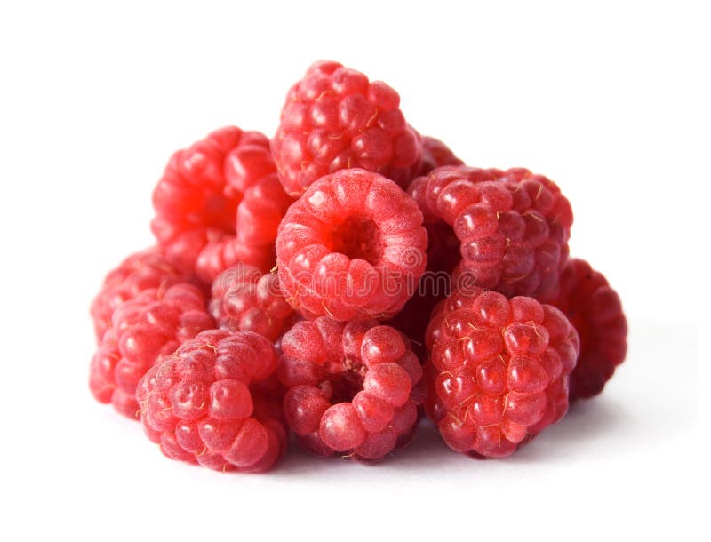 Heap of raspberries on white background. Heap of raspberries on white background