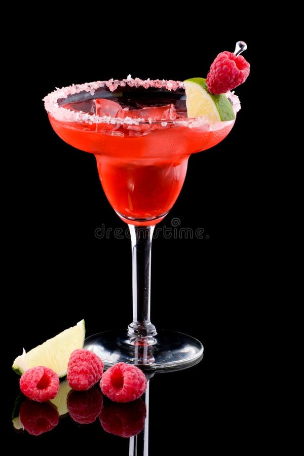 Frambozen Margarita - Meest populaire cocktailserie stock afbeelding