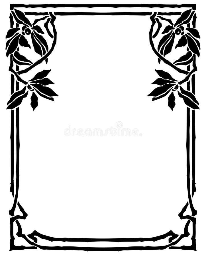 Art Deco floral frame stock vector. Illustration of decoration 6303327
