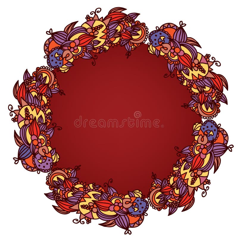 Frame background with east motives round vector illustration