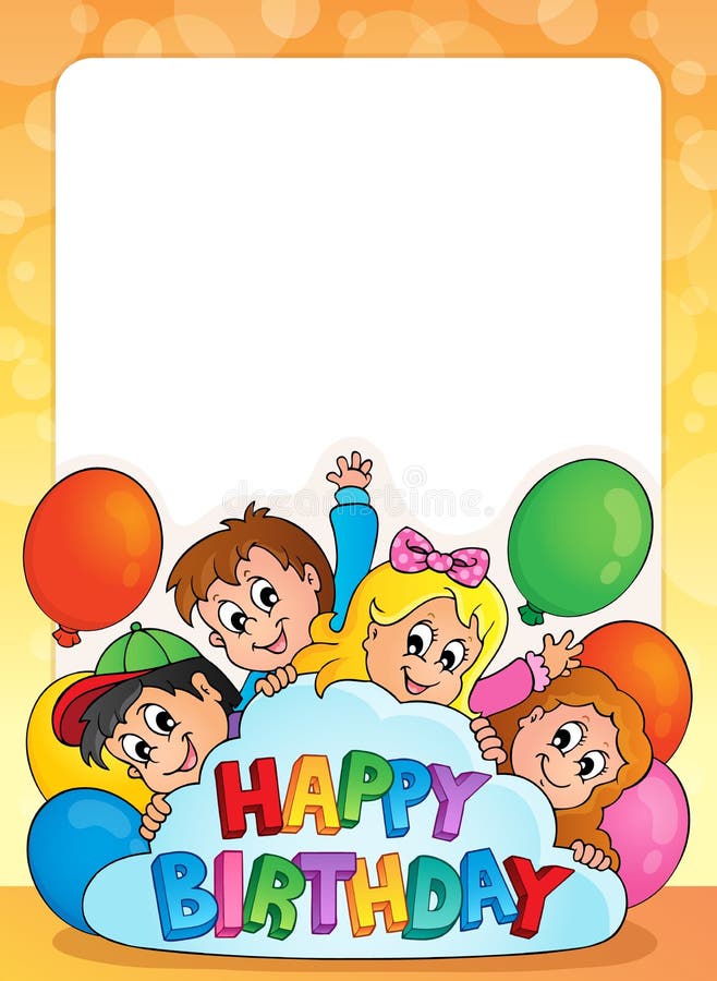 Frame with birthday theme 3 royalty free illustration