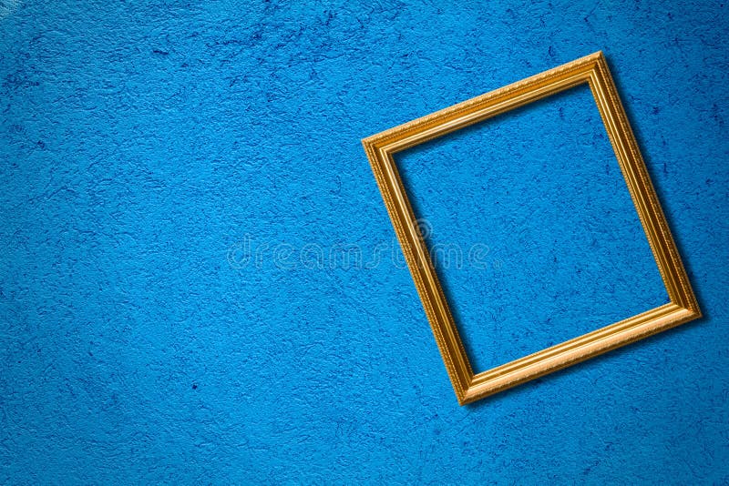 The Frame on the Blue Wall. Stock Image Image of golden, inside 20817529