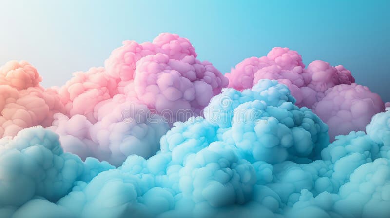 Frame Border Background of Cloud Computing Concept with Colorful Clouds and Blue Sky vector illustration