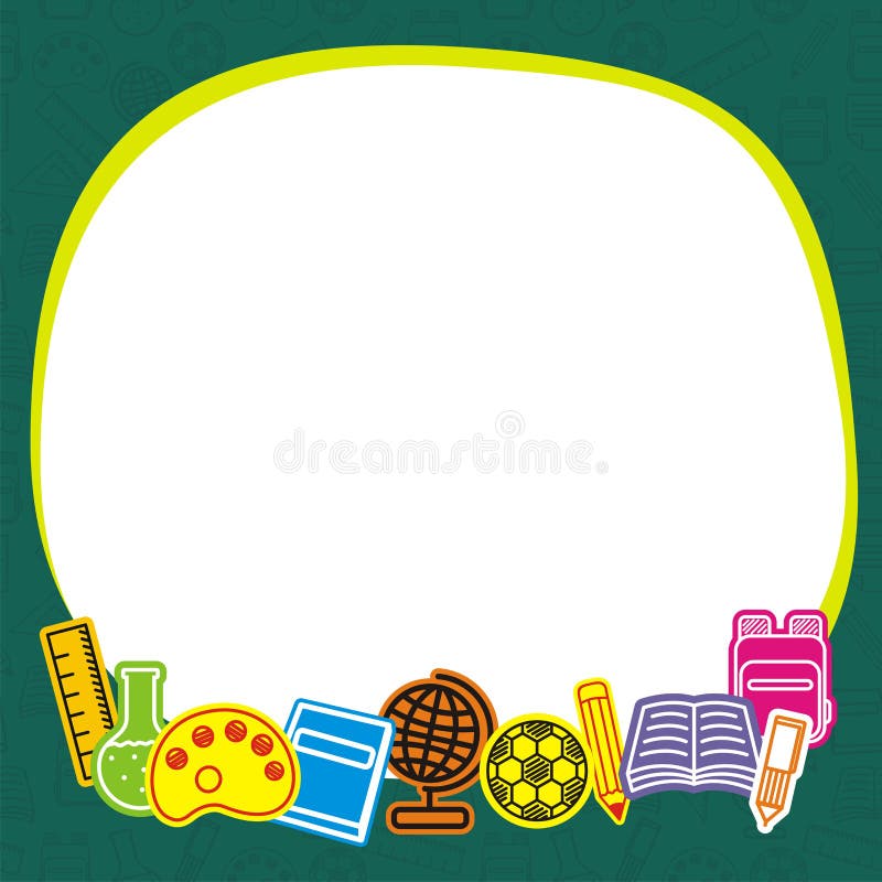 Cute Frame Background with School and Student Theme Stock Vector -  Illustration of math, design: 128297289