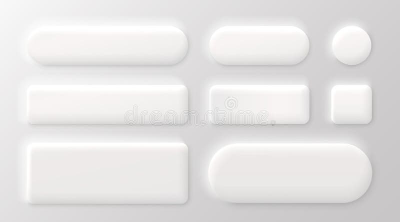 Frame button, white color set, minimal label message. Vector illustration vector illustration