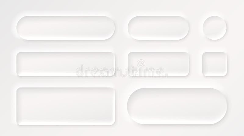 Frame button, white color set, minimal label message. Vector illustration vector illustration