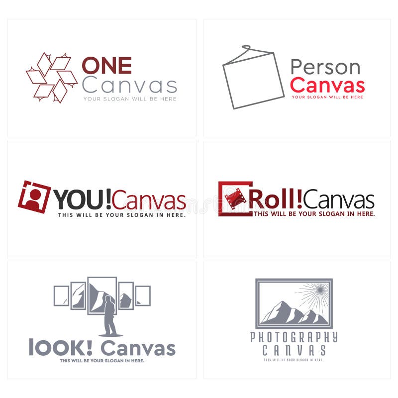 Set of Gallery Exhibition Canvas Logo Design Stock Vector ...