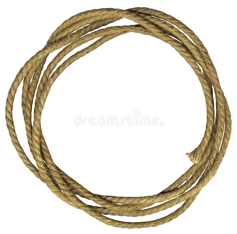 Circle rope frame with knots isolated on white. Circle rope frame with knots isolated on white