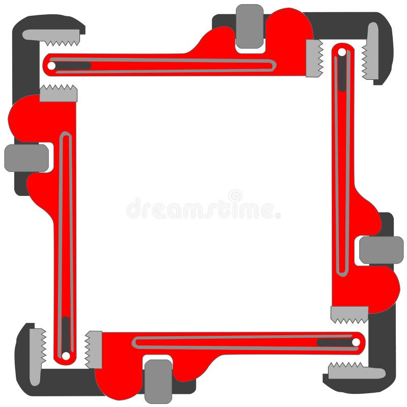 Pipe wrench photo frame, vector art illustration; more photo frames in my gallery. Pipe wrench photo frame, vector art illustration; more photo frames in my gallery