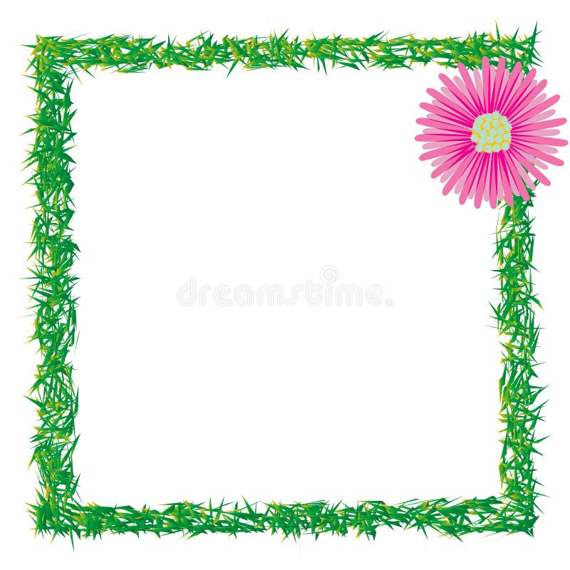 Frame da foto da grama e da flor ilustração stock Frame da foto da grama e da flor ilustração stock
