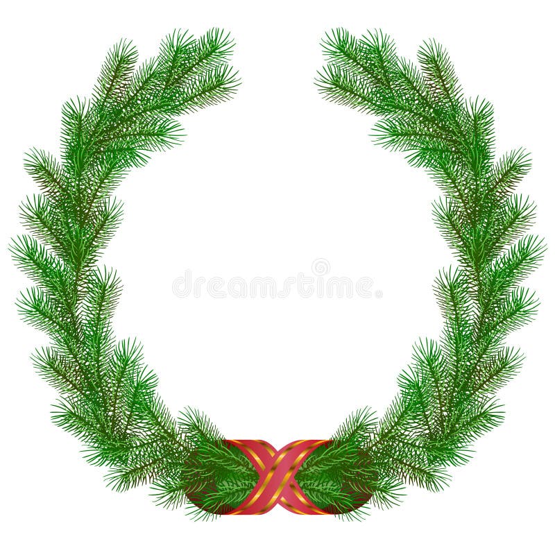 Grinalda de ramos de pinheiro de Natal ilustração do vetor