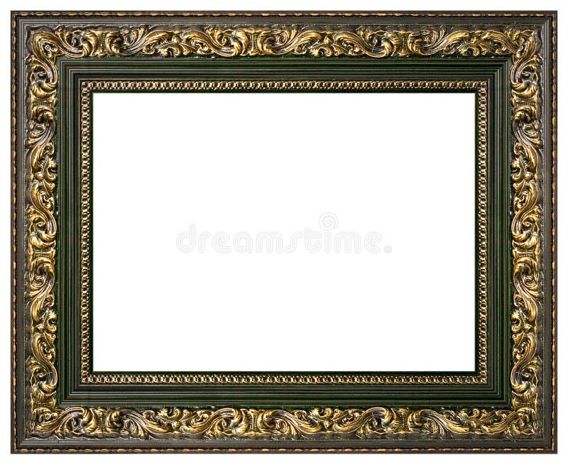 Picture gold frame with a decorative pattern. Picture gold frame with a decorative pattern