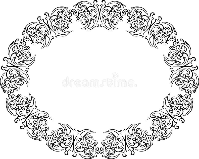 Frame oval stock vector. Illustration of texture, border - 23889851