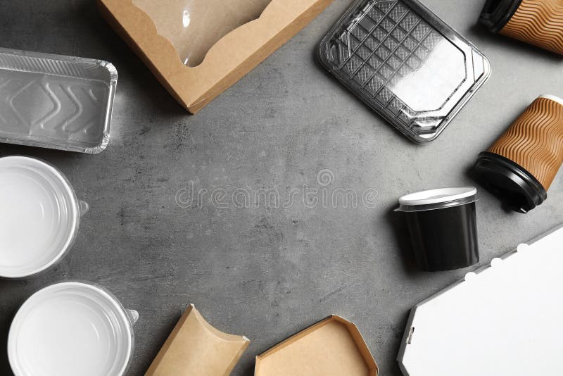 Download Different Takeout Containers On Yellow Background Flat Lay Stock Photo Image Of Plastic Recycle 141106048 PSD Mockup Templates