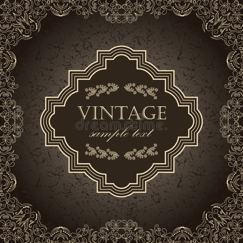 Frame do vintage em um fundo escuro ilustração royalty free Frame do vintage em um fundo escuro ilustração royalty free