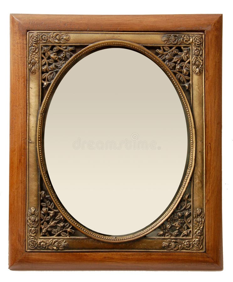 Frame elegante da madeira e da foto do bronze imagem de stock Frame elegante da madeira e da foto do bronze imagem de stock
