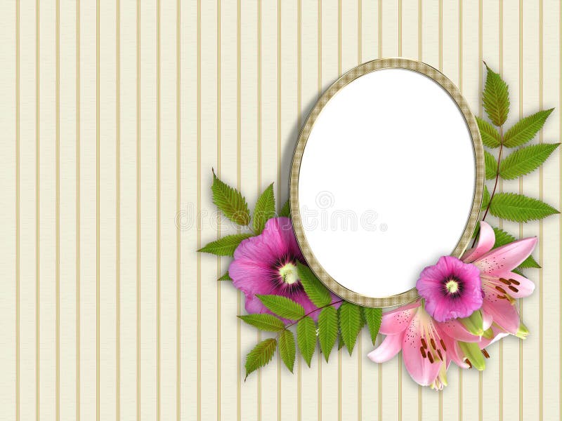 Frame and floral beautiful bouquet