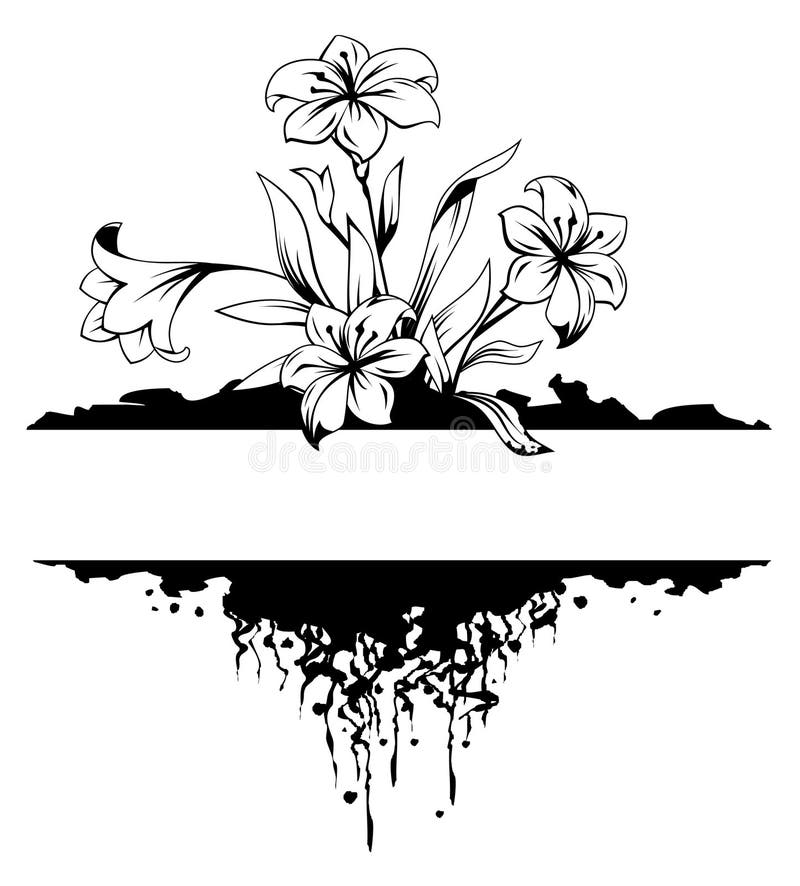 Frame floral de Grunge ilustração do vetor Frame floral de Grunge ilustração do vetor