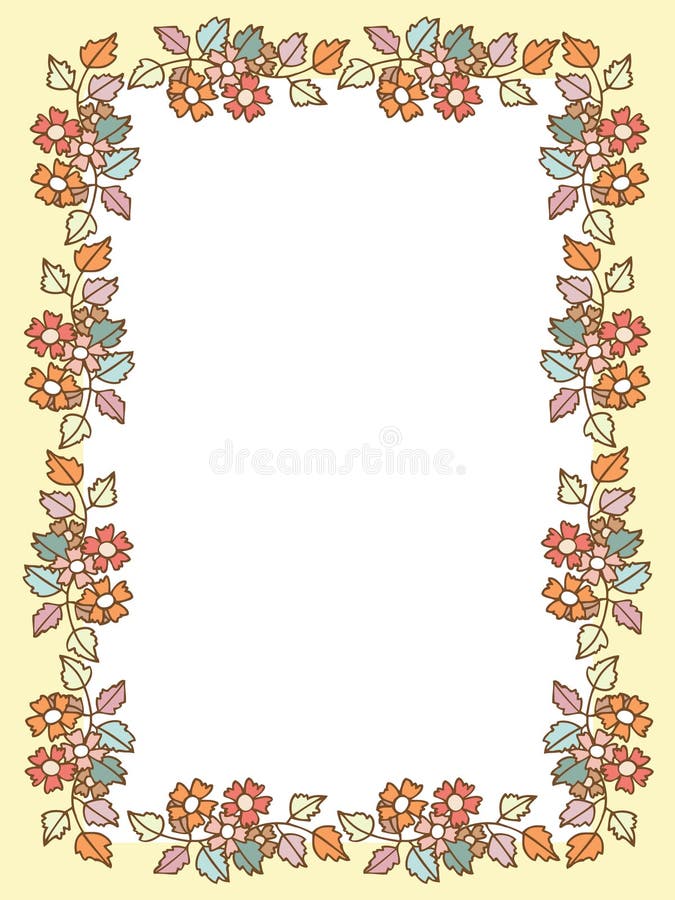 Frame of Flower on Empty Space Stock Vector - Illustration of flower ...