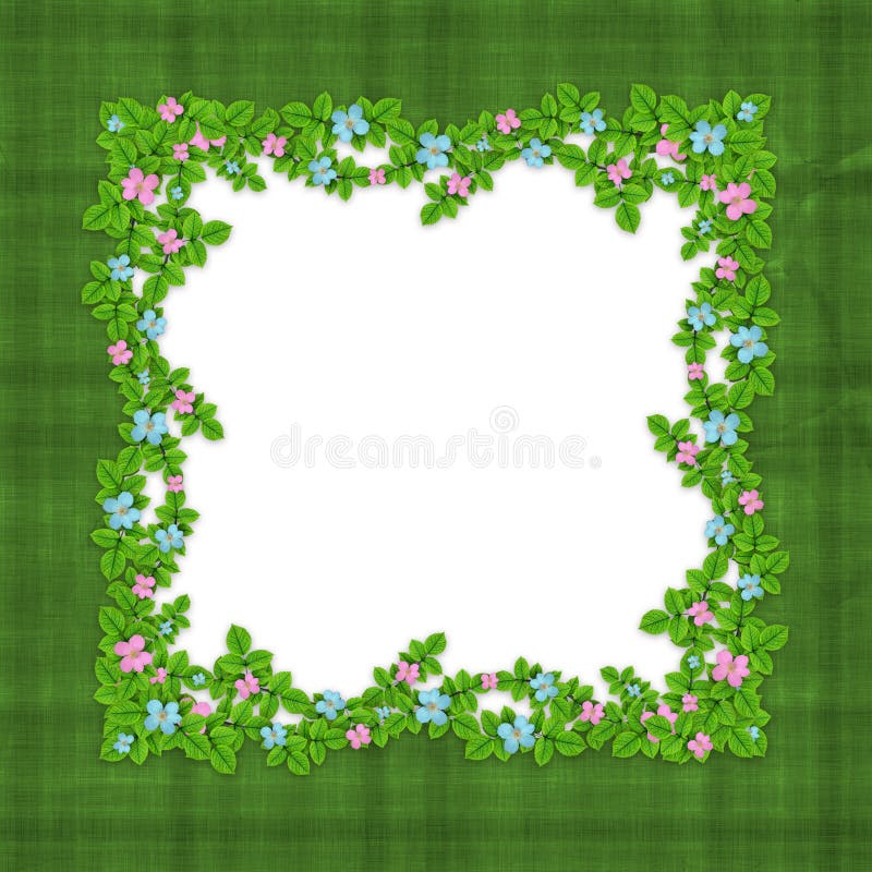 Frame of flower garland stock illustration. Illustration of greeting