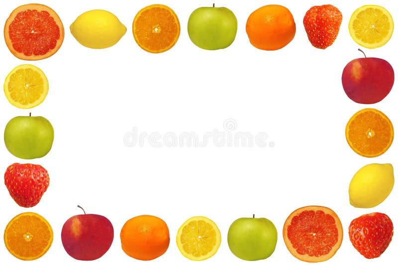 Frame from fruit and berries stock photos Frame from fruit and berries stock photos