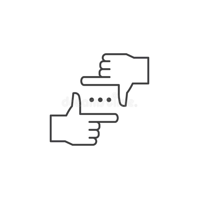 Frame, gesture, hands icon. Element of marketing and advertising icon for mobile concept and web apps. Thin line frame, gesture vector illustration