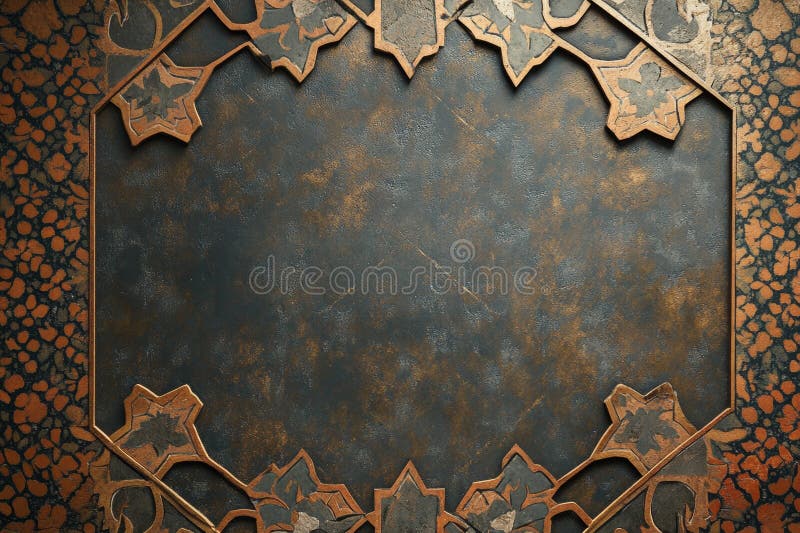 A frame with a gold border and a black background royalty free illustration