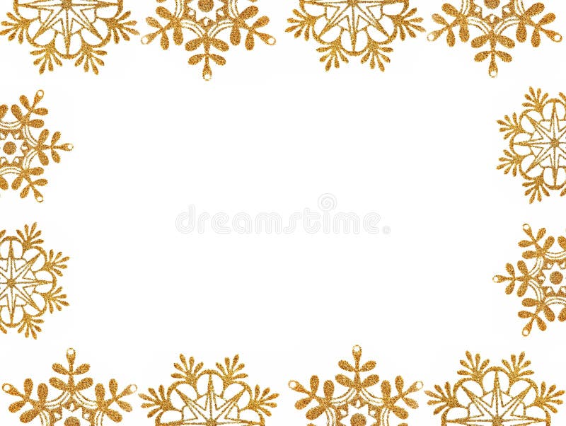 Frame of gold snow stars