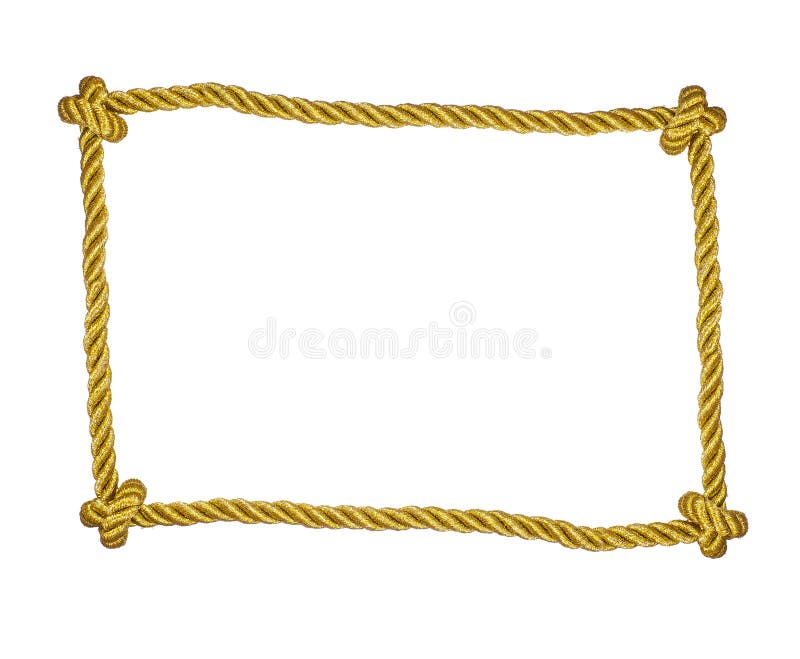 Frame of golden rope isolated