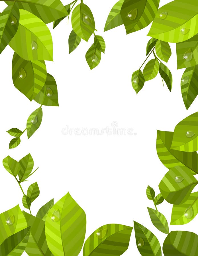 Frame Corners with Green Leaves or Foliage Vector Illustration Stock Vector  - Illustration of foliage, arrangement: 198342390