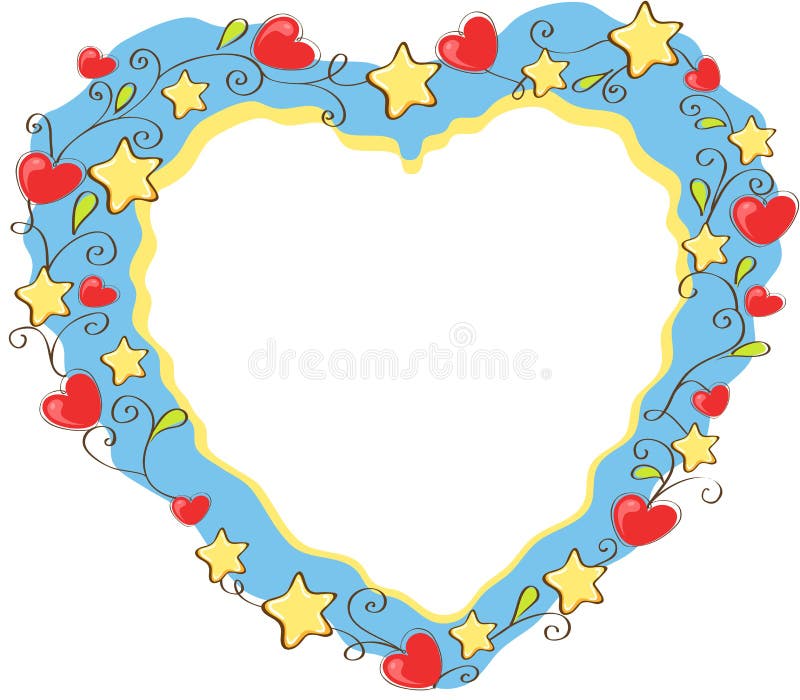 Frame heart with stars