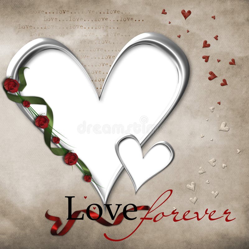 Frame with hearts stock illustration. Illustration of love 8072891