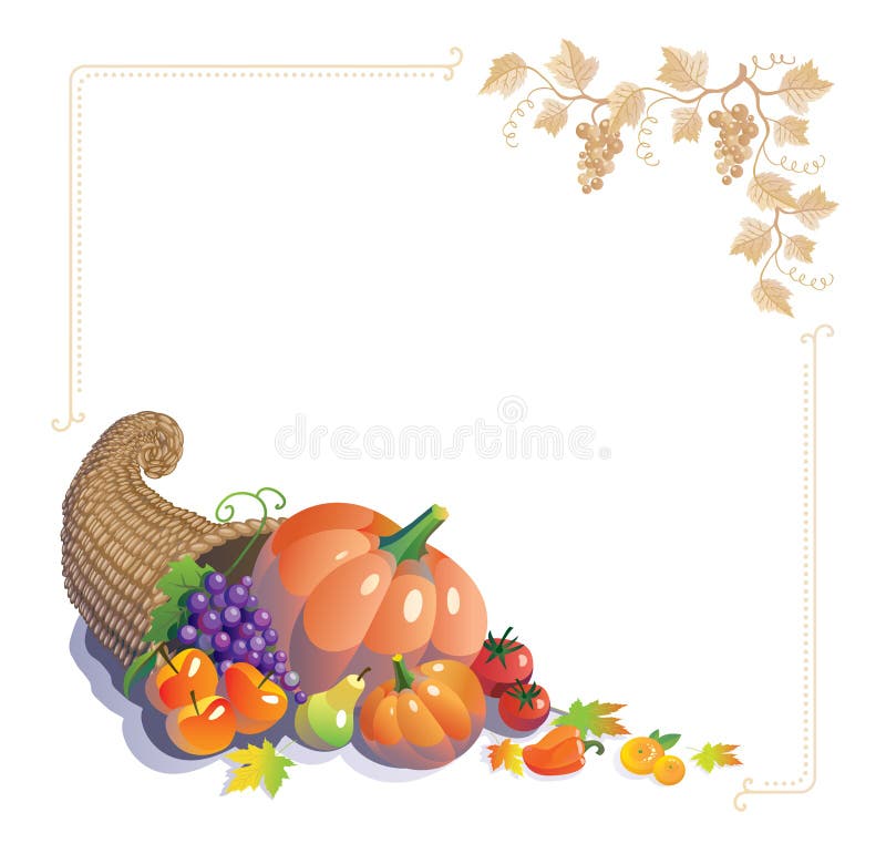 Frame with horn of plenty