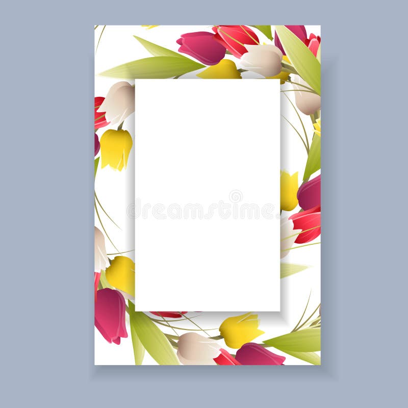 Frame isolado do Tulip ilustração stock Frame isolado do Tulip ilustração stock