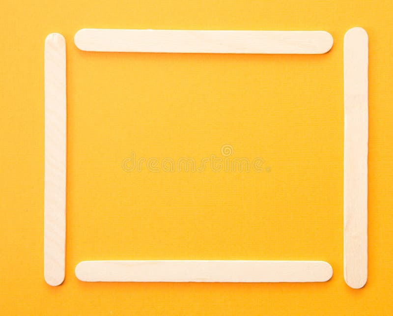 Yellow Frame Made of Craft Sticks Stock Photo Image of bright