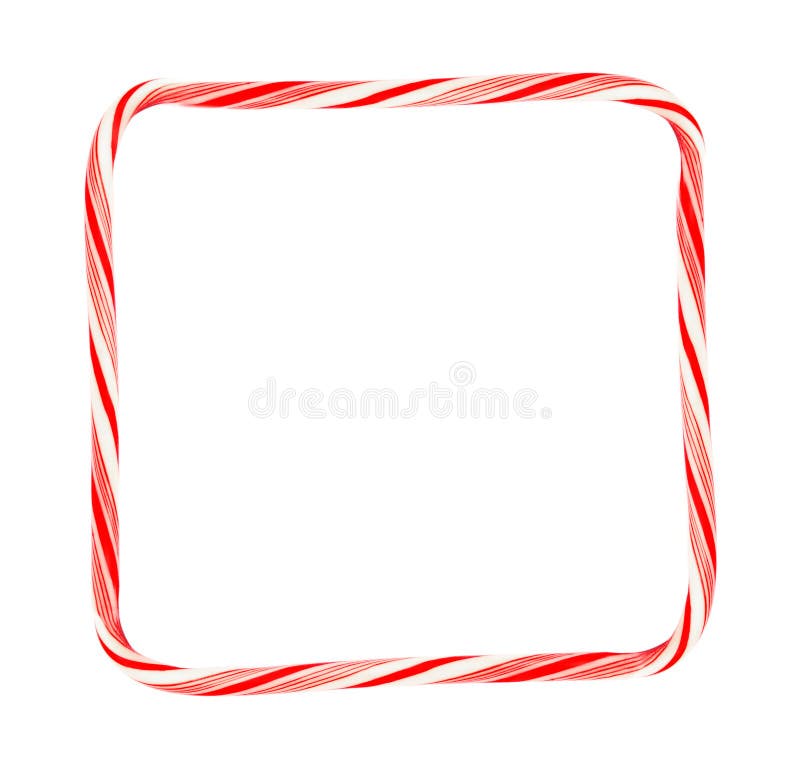 Frame made of tasty candy canes on white background