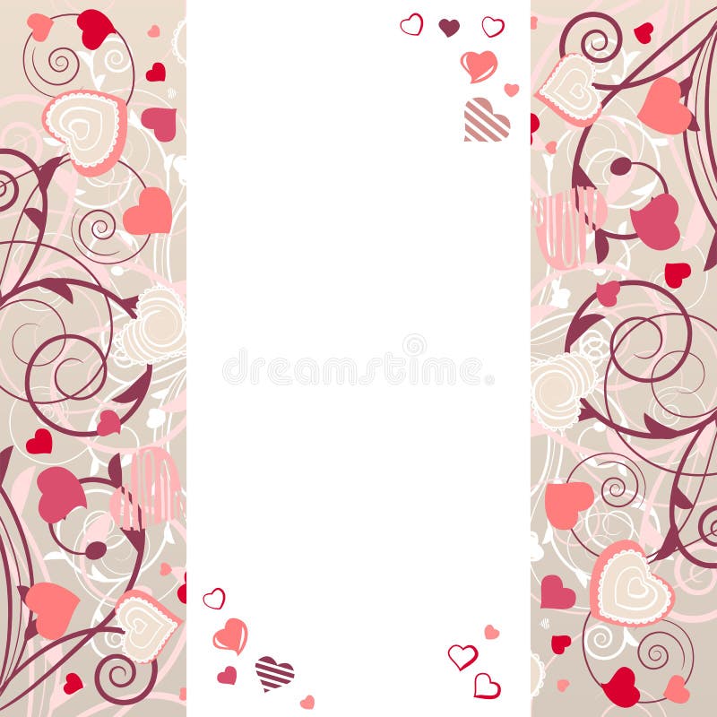 Frame met gestileerde harten stock illustratie Frame met gestileerde harten stock illustratie