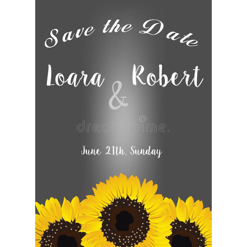 Frame met kaart sunflowers Elementen van het inzamelings de decoratieve bloemenontwerp Sparen de datum, de huwelijksuitnodigingen royalty-vrije illustratie Frame met kaart sunflowers Elementen van het inzamelings de decoratieve bloemenontwerp Sparen de datum, de huwelijksuitnodigingen royalty-vrije illustratie
