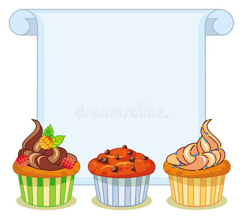 Frame with Muffins. Copy Space Stock Illustration Illustration of