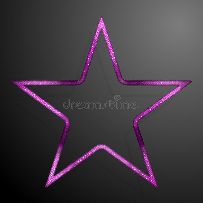 Frame Pink Sequins Star. Glitter, Sparkle. Stock Vector Illustration of flash, outline 79654741