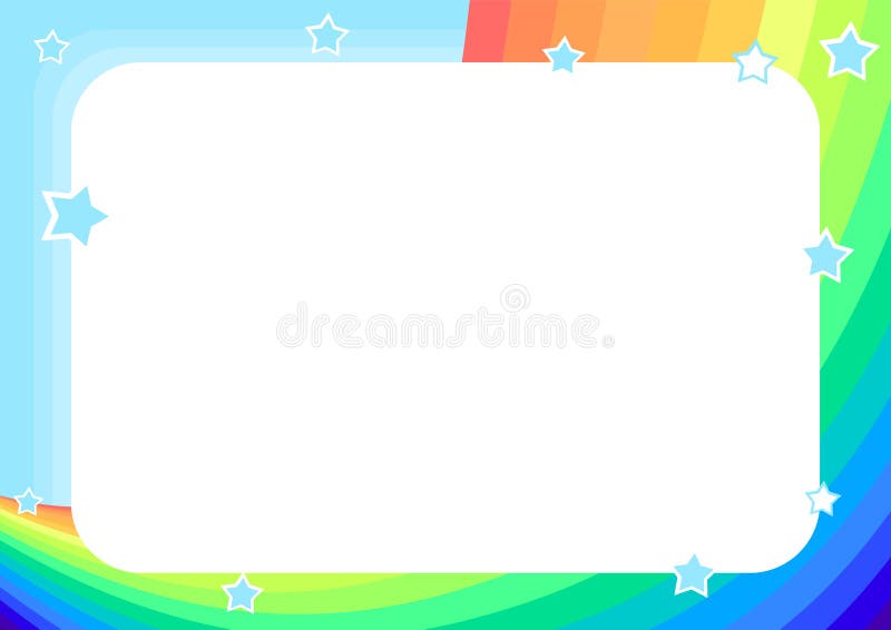 frame with rainbow, sky and stars stock illustration frame with rainbow, sky and stars stock illustration