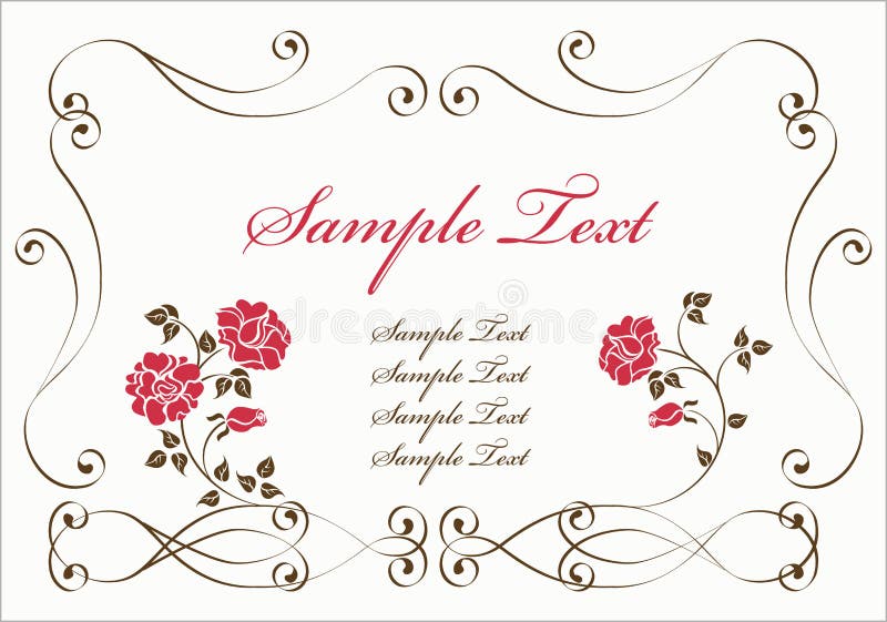 Frame retro com rosas. ilustração royalty free Frame retro com rosas. ilustração royalty free