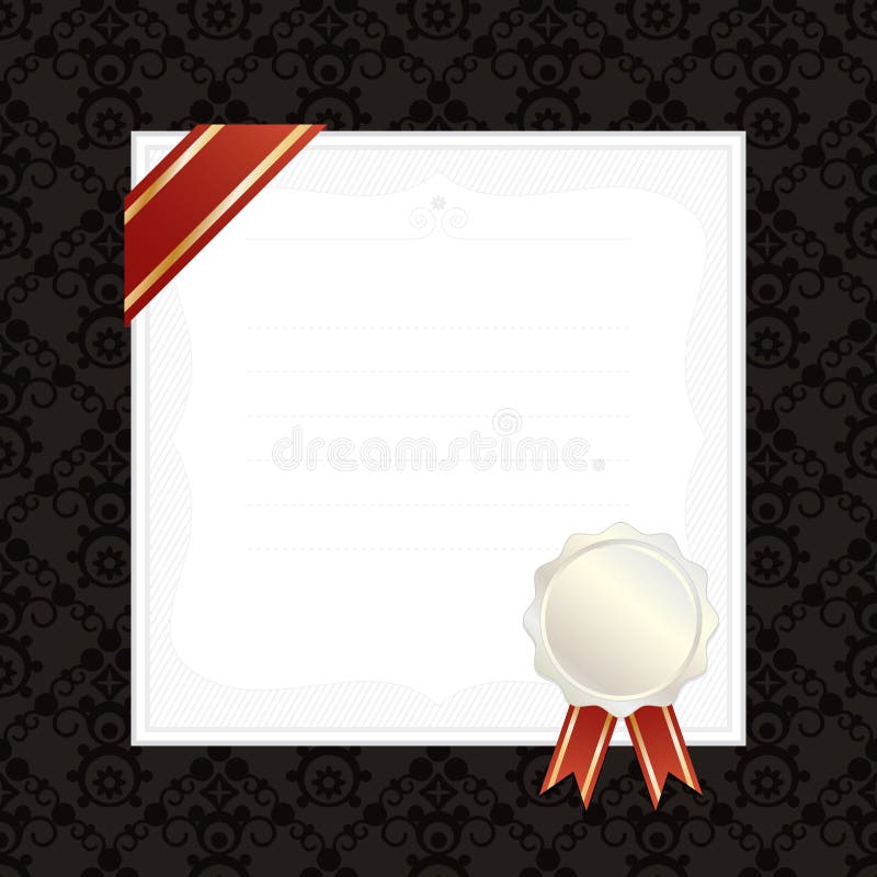 Frame with ribbon and seal royalty free illustration