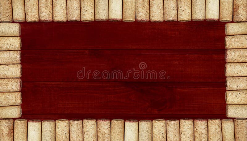 Frame of set from the collection of many different vintage wine corks stock photo