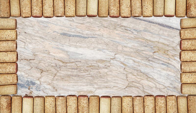 Frame of set from the collection of many different vintage wine corks royalty free stock photos