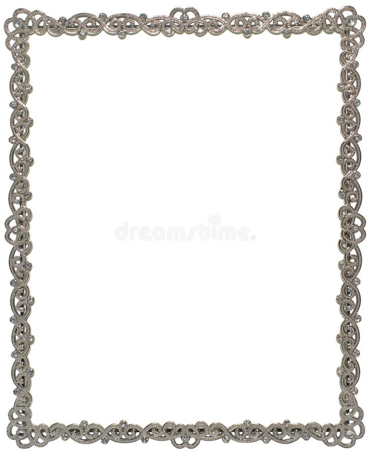 A sparkly silver picture frame, isolated on a white background. A sparkly silver picture frame, isolated on a white background